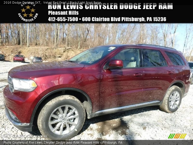 Velvet Red Pearl / Black/Light Frost Beige 2016 Dodge Durango SXT