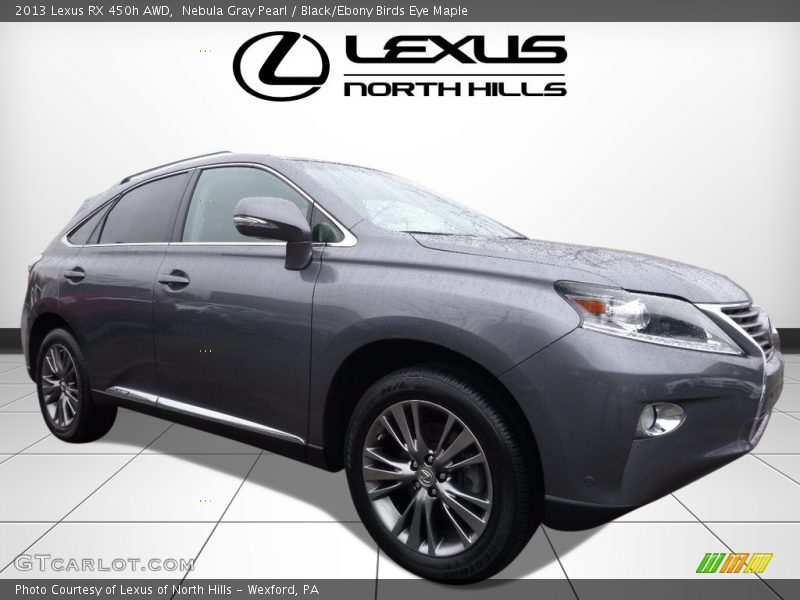 Nebula Gray Pearl / Black/Ebony Birds Eye Maple 2013 Lexus RX 450h AWD
