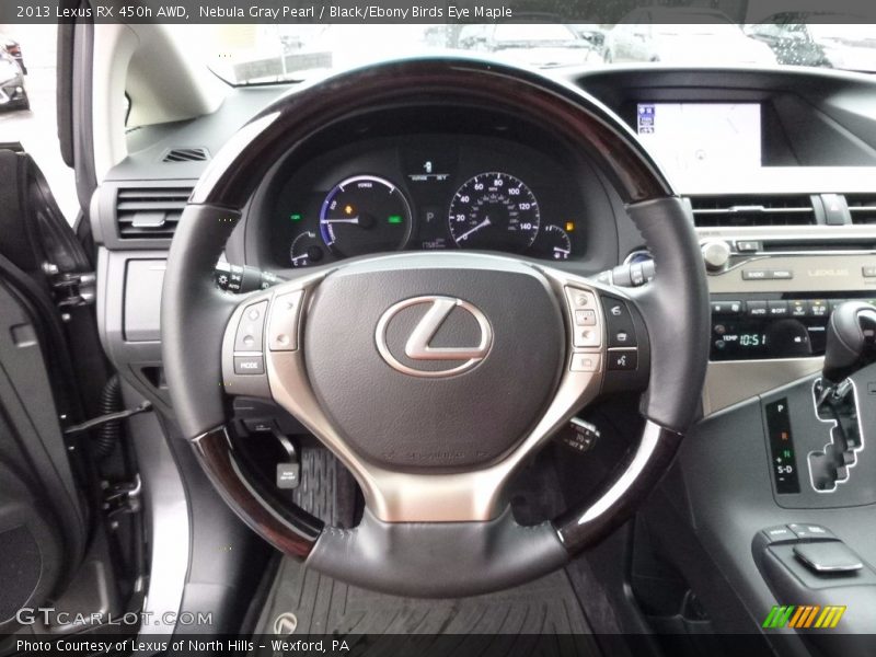 Nebula Gray Pearl / Black/Ebony Birds Eye Maple 2013 Lexus RX 450h AWD