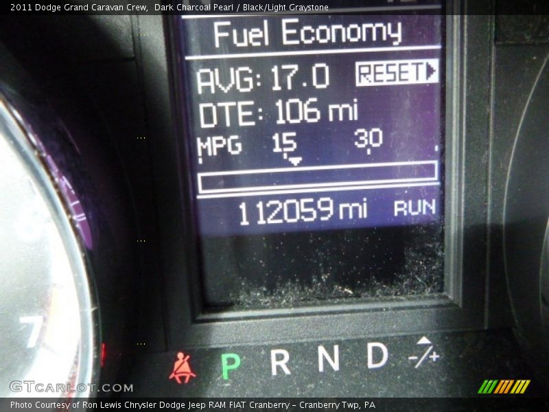 Dark Charcoal Pearl / Black/Light Graystone 2011 Dodge Grand Caravan Crew