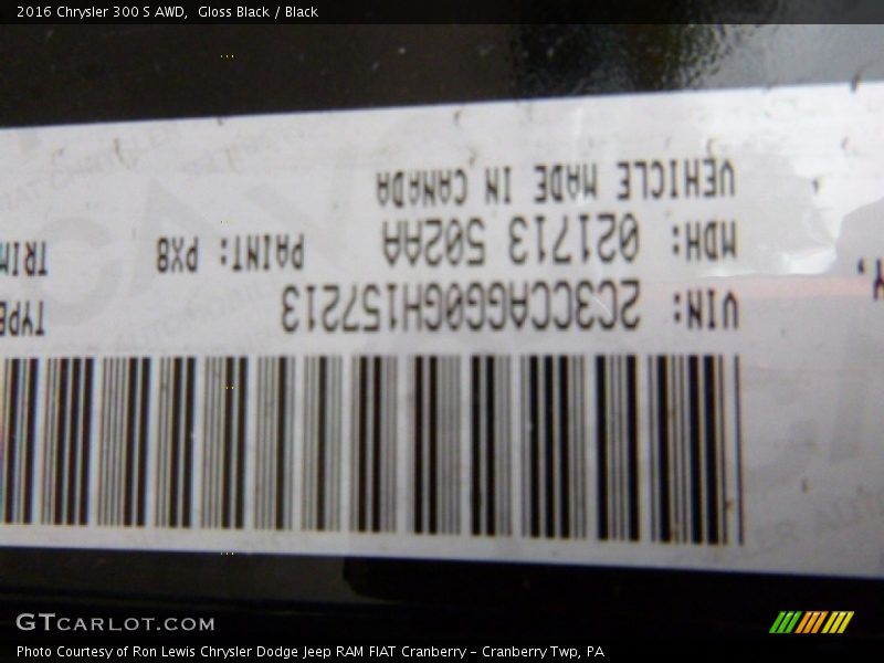Gloss Black / Black 2016 Chrysler 300 S AWD