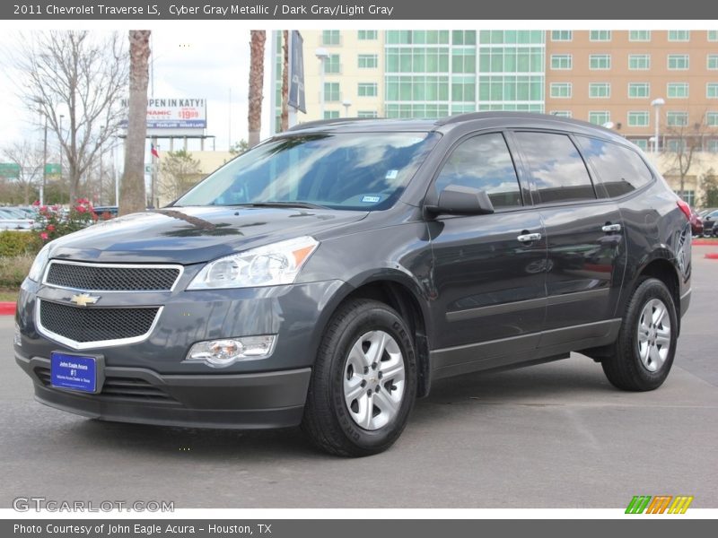 Cyber Gray Metallic / Dark Gray/Light Gray 2011 Chevrolet Traverse LS