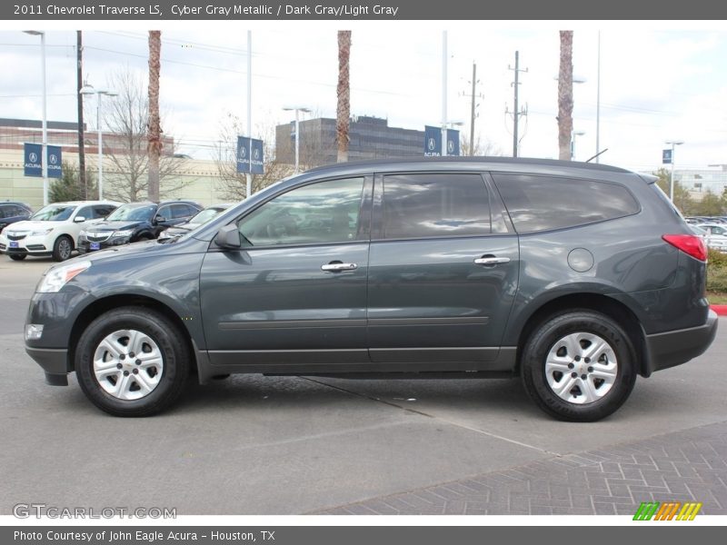 Cyber Gray Metallic / Dark Gray/Light Gray 2011 Chevrolet Traverse LS