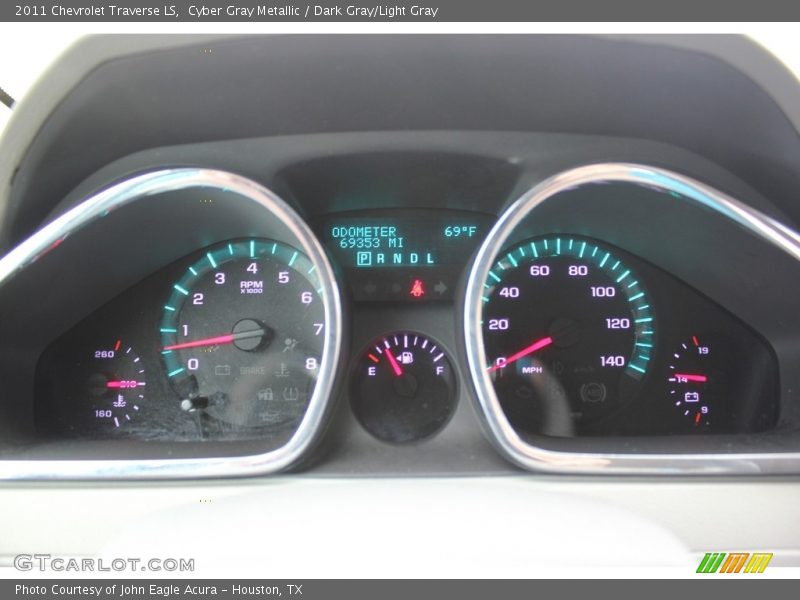 Cyber Gray Metallic / Dark Gray/Light Gray 2011 Chevrolet Traverse LS