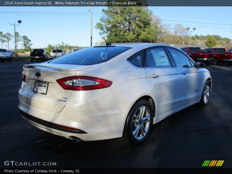 White Platinum Tri-Coat Metallic / Charcoal Black 2016 Ford Fusion Hybrid SE