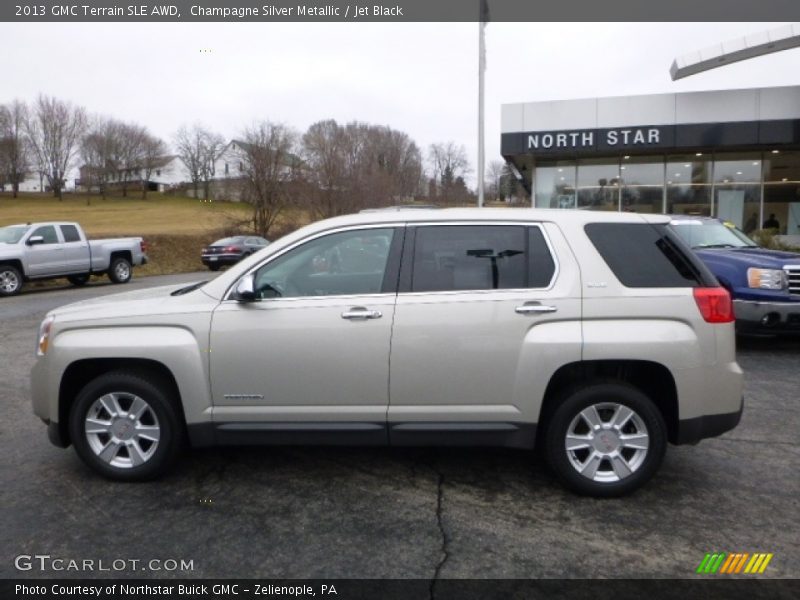 Champagne Silver Metallic / Jet Black 2013 GMC Terrain SLE AWD