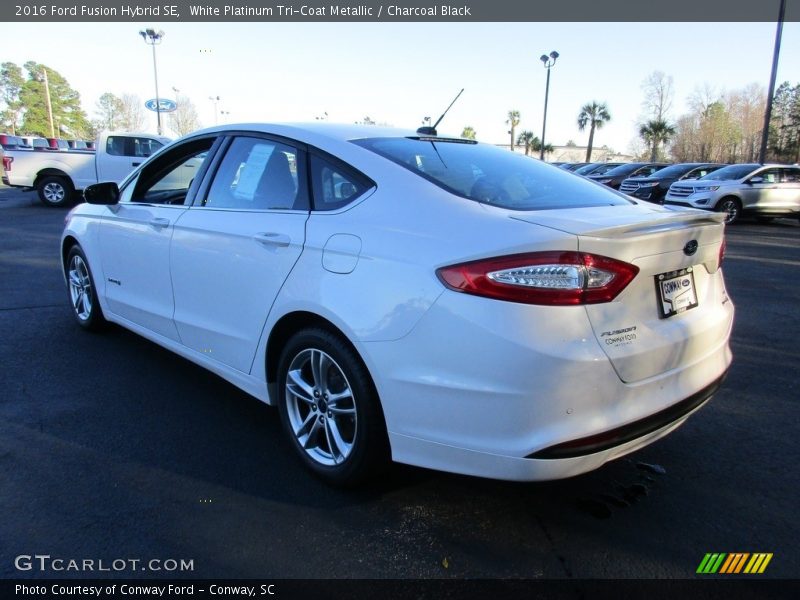 White Platinum Tri-Coat Metallic / Charcoal Black 2016 Ford Fusion Hybrid SE