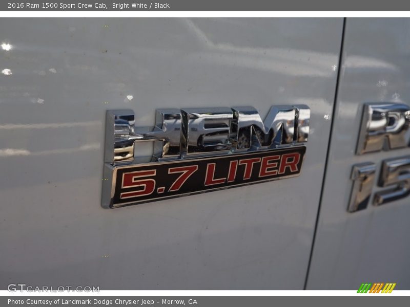 Bright White / Black 2016 Ram 1500 Sport Crew Cab
