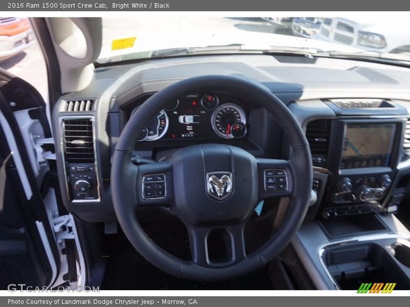 Bright White / Black 2016 Ram 1500 Sport Crew Cab