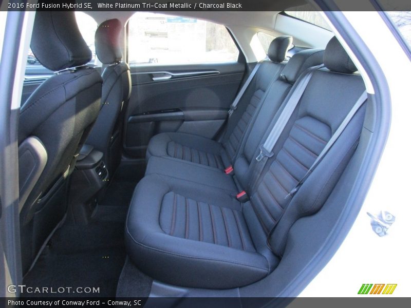 White Platinum Tri-Coat Metallic / Charcoal Black 2016 Ford Fusion Hybrid SE