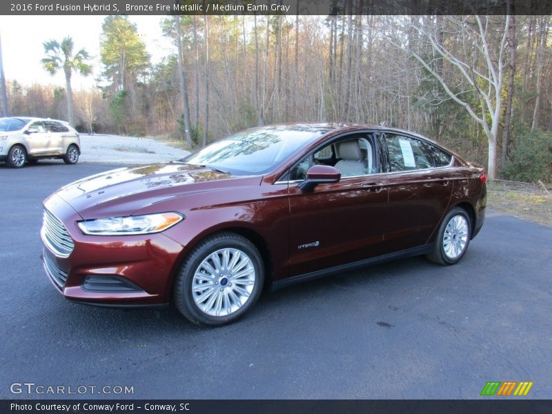 Bronze Fire Metallic / Medium Earth Gray 2016 Ford Fusion Hybrid S