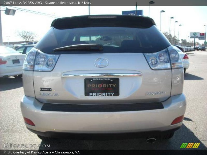 Savannah Beige Metallic / Ivory 2007 Lexus RX 350 AWD