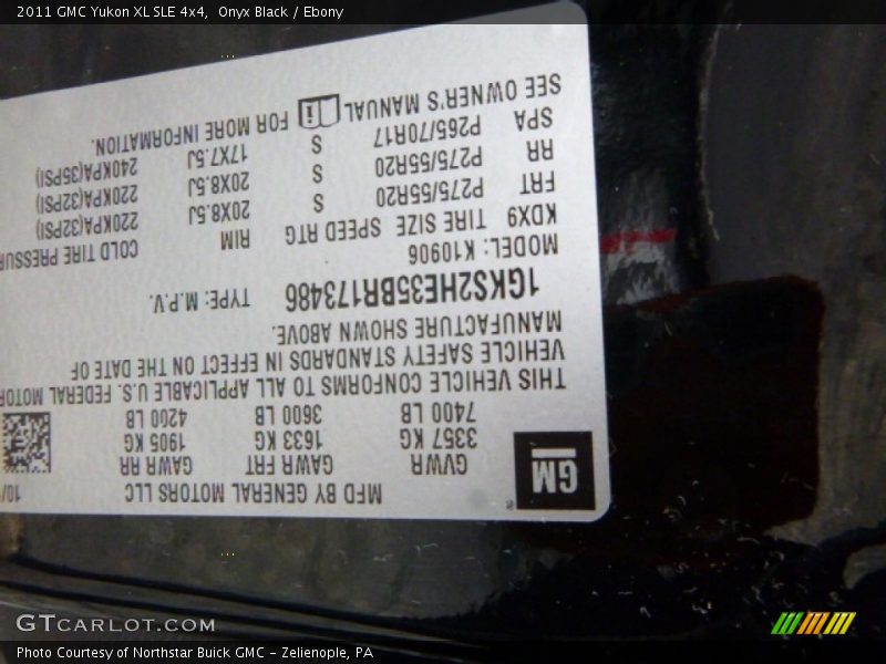 Onyx Black / Ebony 2011 GMC Yukon XL SLE 4x4