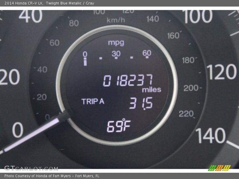 Twilight Blue Metallic / Gray 2014 Honda CR-V LX