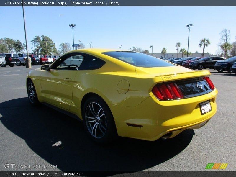 Triple Yellow Tricoat / Ebony 2016 Ford Mustang EcoBoost Coupe