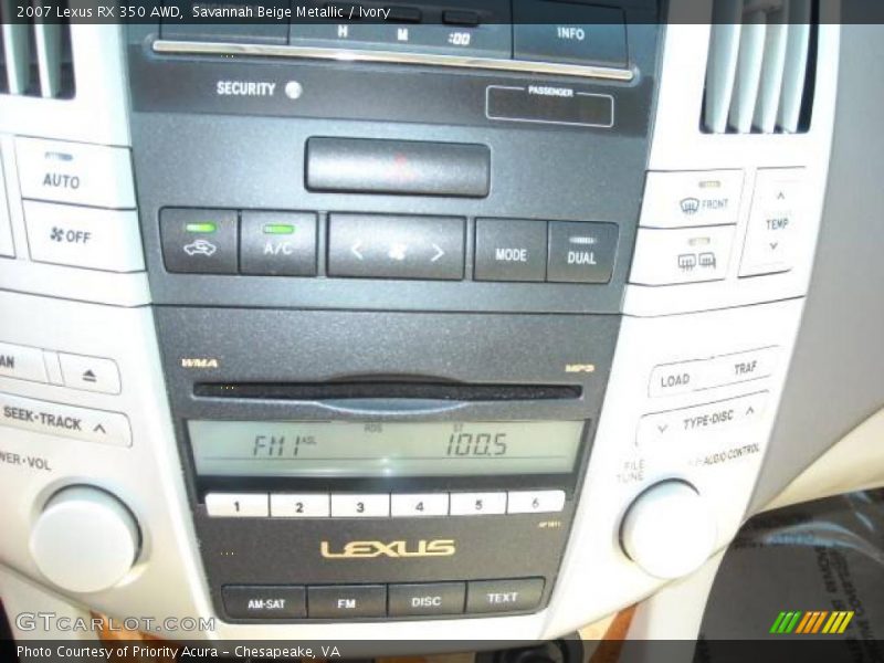 Savannah Beige Metallic / Ivory 2007 Lexus RX 350 AWD