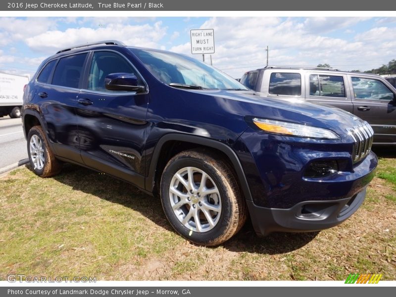 True Blue Pearl / Black 2016 Jeep Cherokee Latitude