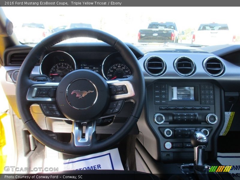Triple Yellow Tricoat / Ebony 2016 Ford Mustang EcoBoost Coupe