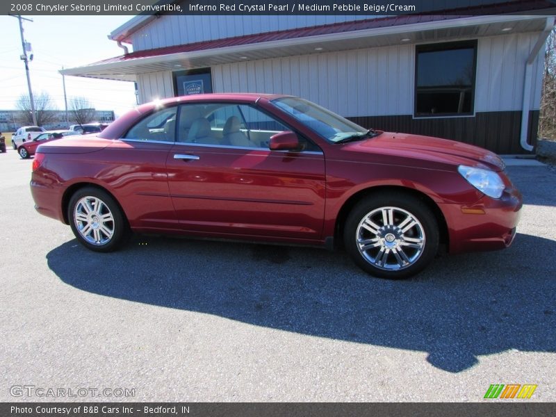 Inferno Red Crystal Pearl / Medium Pebble Beige/Cream 2008 Chrysler Sebring Limited Convertible
