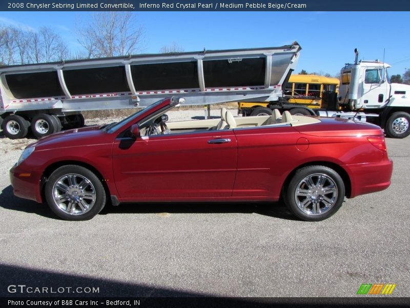 Inferno Red Crystal Pearl / Medium Pebble Beige/Cream 2008 Chrysler Sebring Limited Convertible