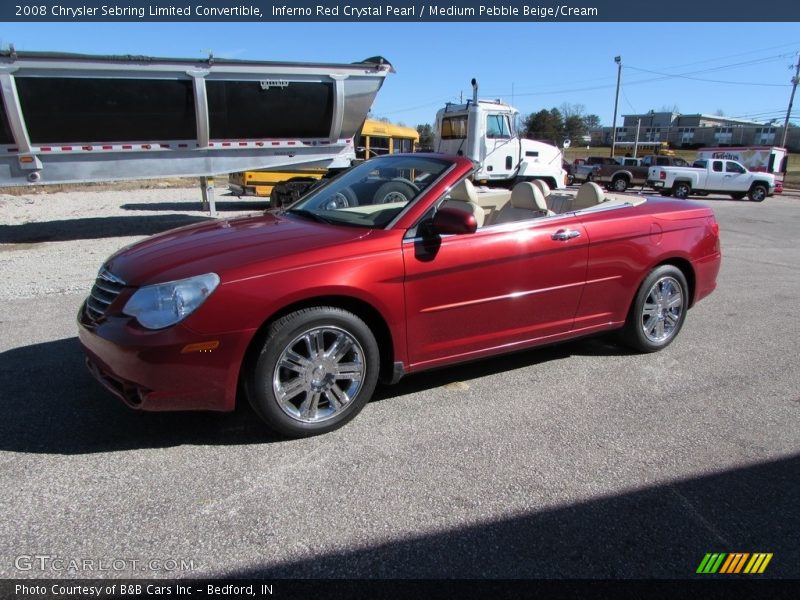 Inferno Red Crystal Pearl / Medium Pebble Beige/Cream 2008 Chrysler Sebring Limited Convertible