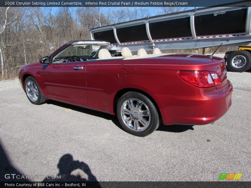 Inferno Red Crystal Pearl / Medium Pebble Beige/Cream 2008 Chrysler Sebring Limited Convertible