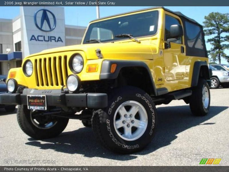 Solar Yellow / Dark Slate Gray 2006 Jeep Wrangler Unlimited 4x4