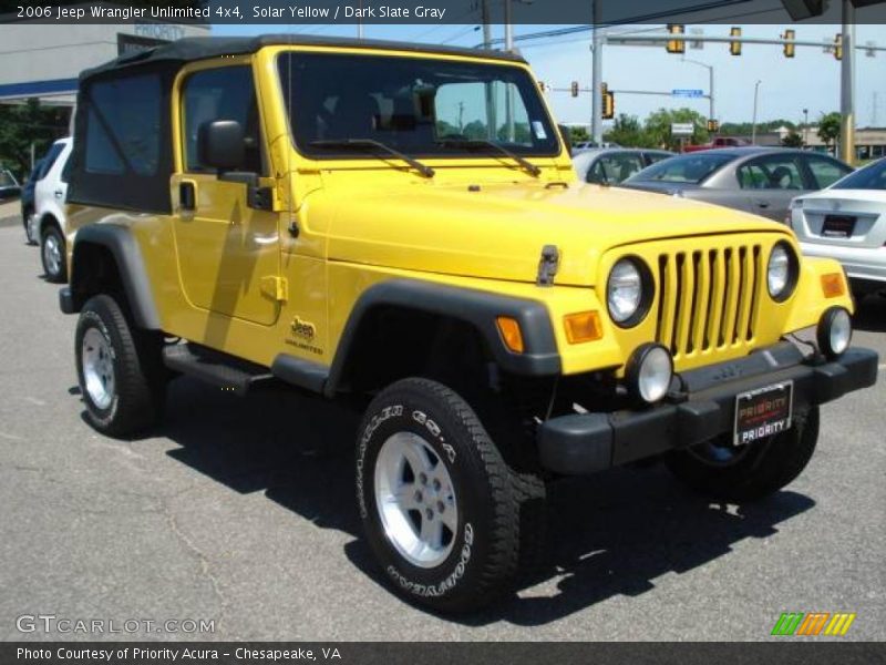 Solar Yellow / Dark Slate Gray 2006 Jeep Wrangler Unlimited 4x4