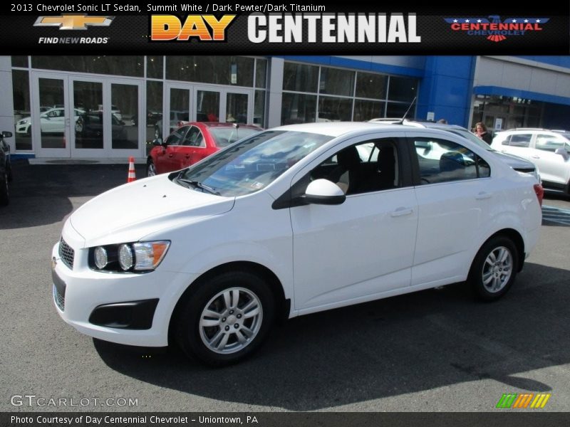 Summit White / Dark Pewter/Dark Titanium 2013 Chevrolet Sonic LT Sedan