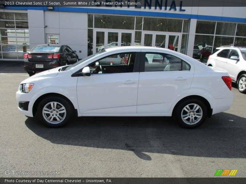 Summit White / Dark Pewter/Dark Titanium 2013 Chevrolet Sonic LT Sedan