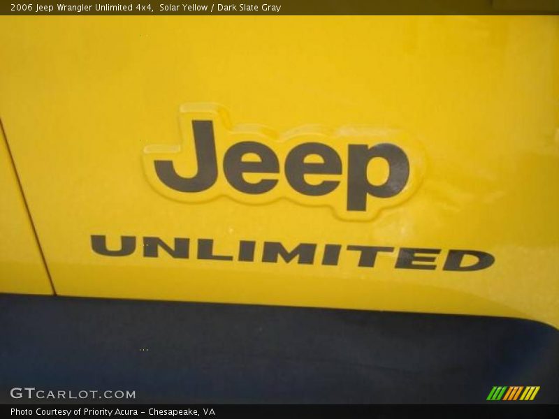 Solar Yellow / Dark Slate Gray 2006 Jeep Wrangler Unlimited 4x4