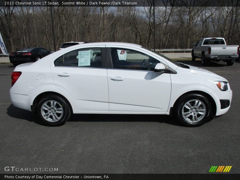 Summit White / Dark Pewter/Dark Titanium 2013 Chevrolet Sonic LT Sedan