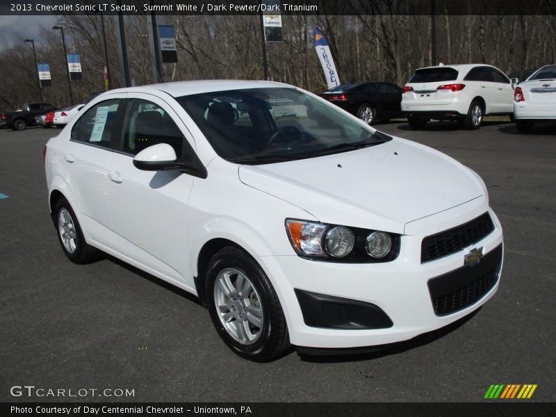 Summit White / Dark Pewter/Dark Titanium 2013 Chevrolet Sonic LT Sedan