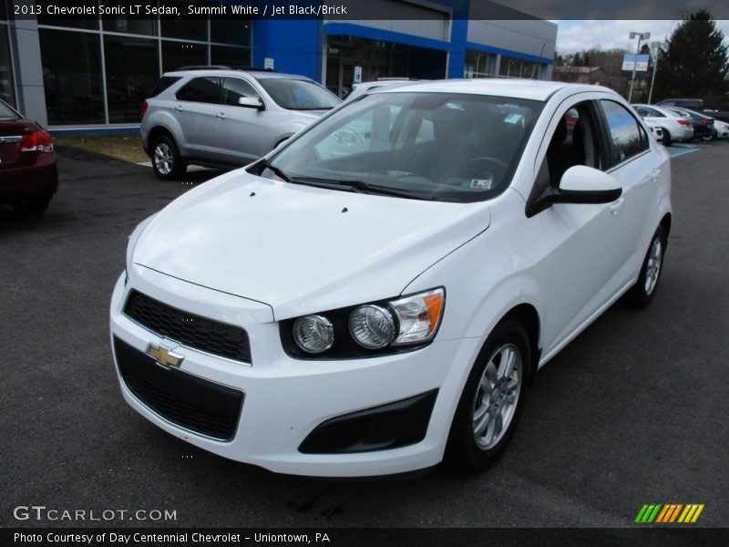 Summit White / Jet Black/Brick 2013 Chevrolet Sonic LT Sedan