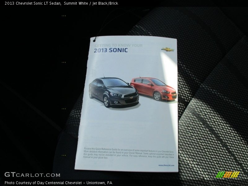 Summit White / Jet Black/Brick 2013 Chevrolet Sonic LT Sedan