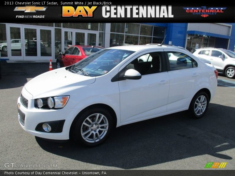 Summit White / Jet Black/Brick 2013 Chevrolet Sonic LT Sedan