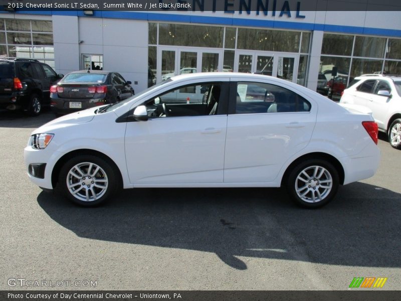 Summit White / Jet Black/Brick 2013 Chevrolet Sonic LT Sedan