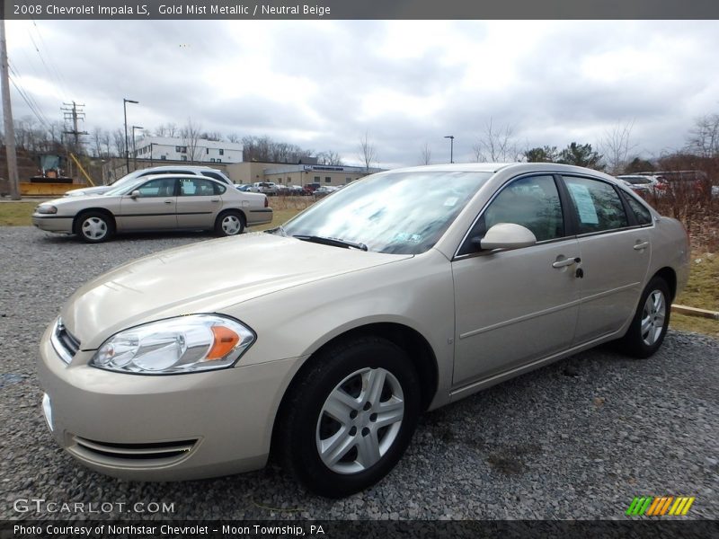 Gold Mist Metallic / Neutral Beige 2008 Chevrolet Impala LS