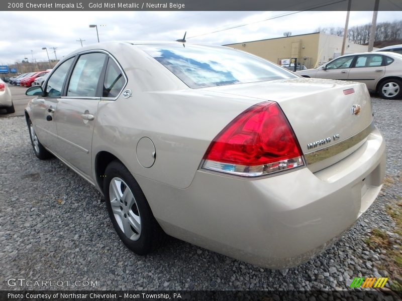 Gold Mist Metallic / Neutral Beige 2008 Chevrolet Impala LS