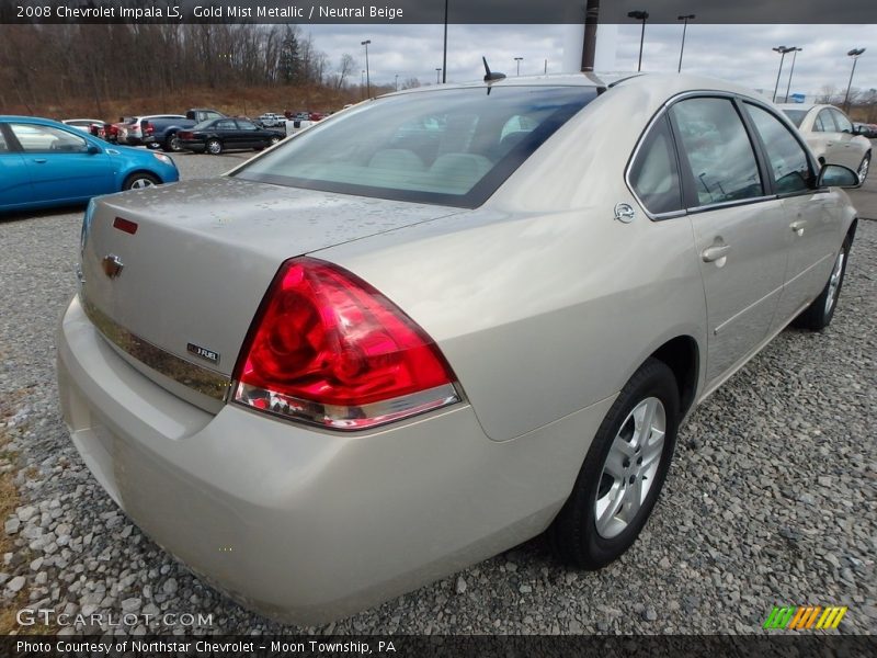 Gold Mist Metallic / Neutral Beige 2008 Chevrolet Impala LS