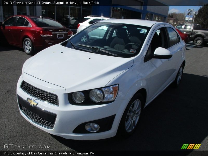 Summit White / Jet Black/Brick 2013 Chevrolet Sonic LT Sedan
