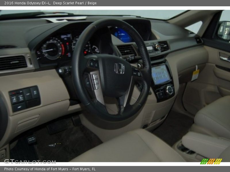 Deep Scarlet Pearl / Beige 2016 Honda Odyssey EX-L