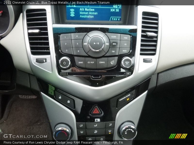 Blue Topaz Metallic / Jet Black/Medium Titanium 2012 Chevrolet Cruze LS