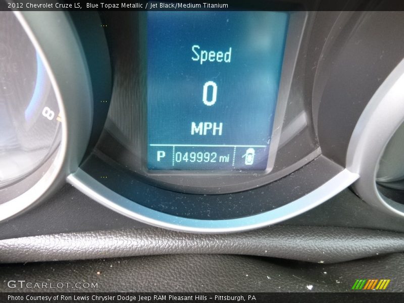 Blue Topaz Metallic / Jet Black/Medium Titanium 2012 Chevrolet Cruze LS