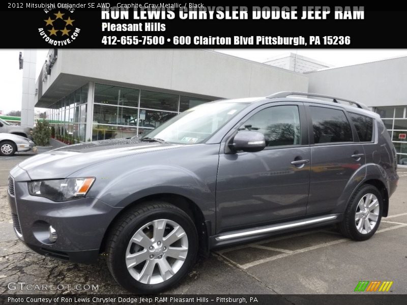 Graphite Gray Metallic / Black 2012 Mitsubishi Outlander SE AWD
