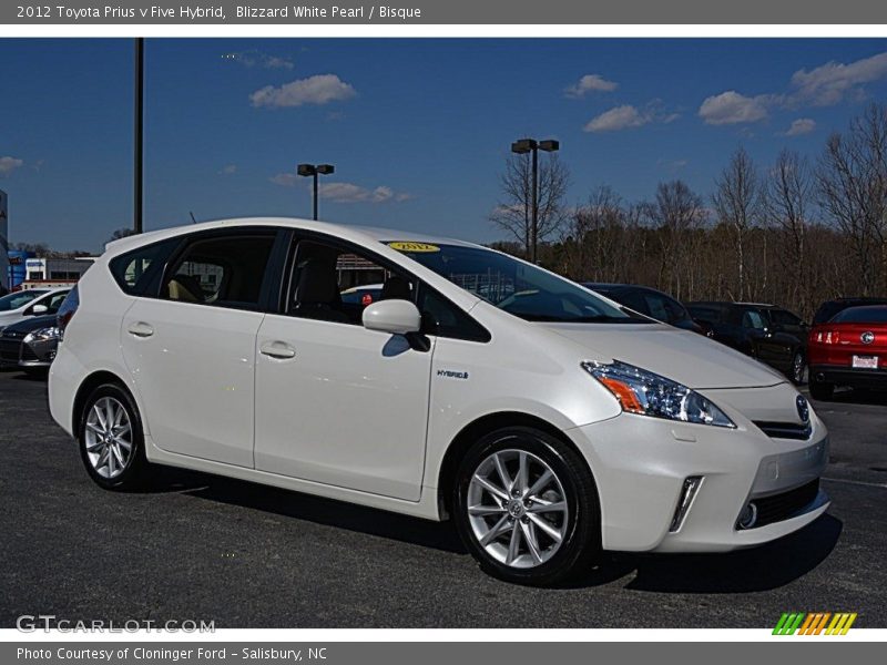 Blizzard White Pearl / Bisque 2012 Toyota Prius v Five Hybrid