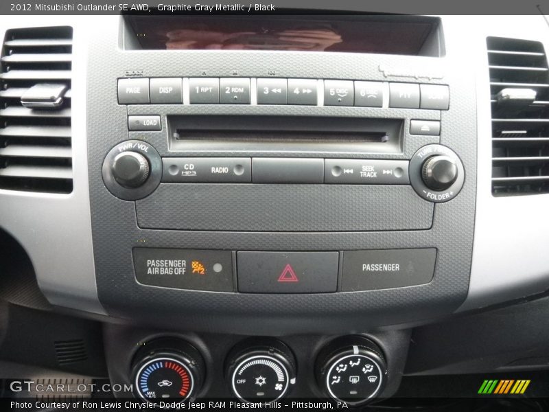 Graphite Gray Metallic / Black 2012 Mitsubishi Outlander SE AWD