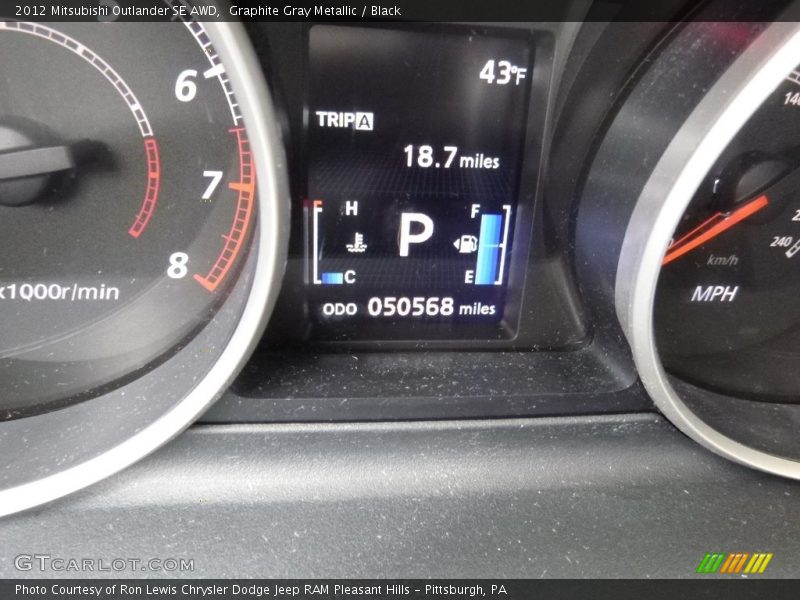 Graphite Gray Metallic / Black 2012 Mitsubishi Outlander SE AWD