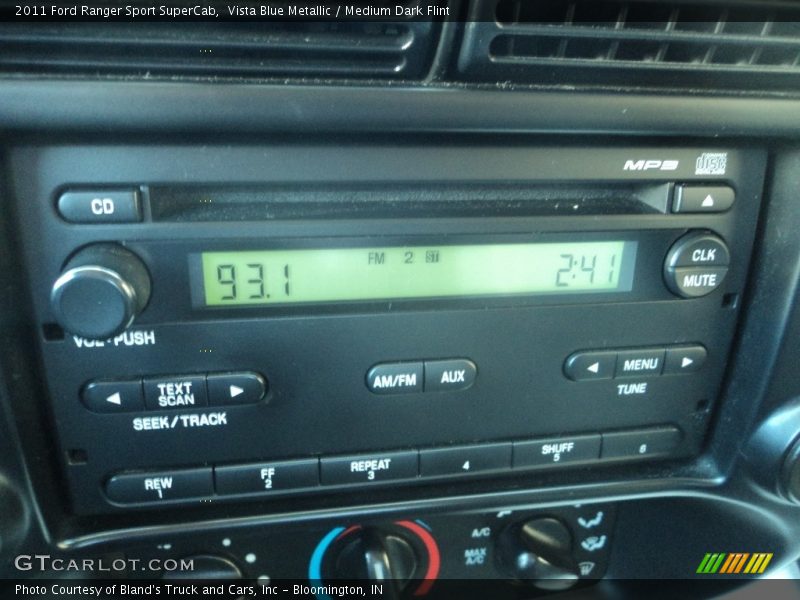 Vista Blue Metallic / Medium Dark Flint 2011 Ford Ranger Sport SuperCab