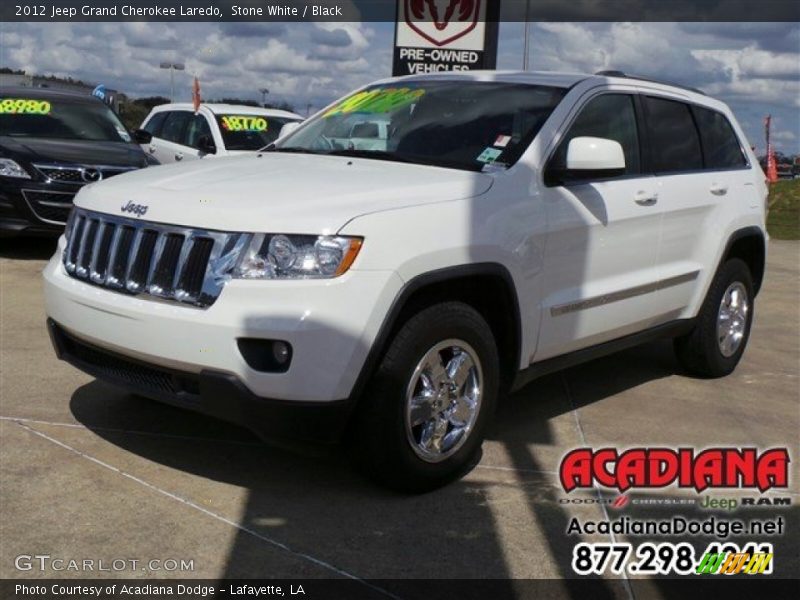 Stone White / Black 2012 Jeep Grand Cherokee Laredo